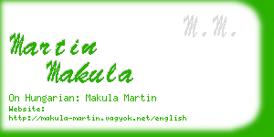 martin makula business card